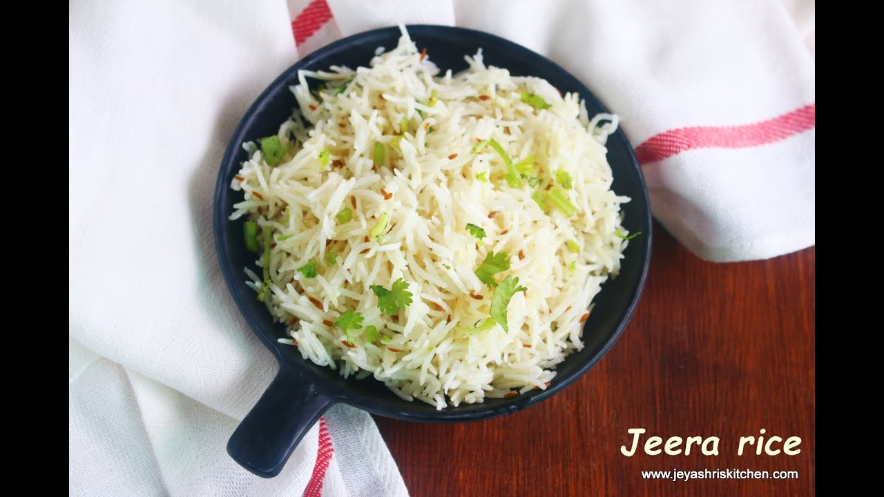 'Video thumbnail for Jeera rice recipe, How to make perfect Restaurant style  jeera rice in pressure cooker'