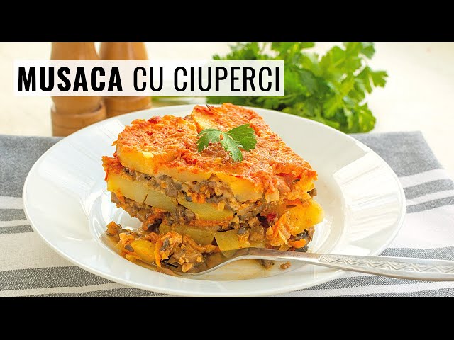 'Video thumbnail for Umplutură bogată de ciuperci între straturi de cartofi fierți - rețeta mea de musaca de post'