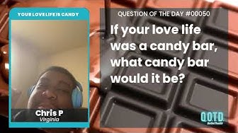 Video thumbnail for Chris is ready to be alone with his love life candy bar. Not for long!