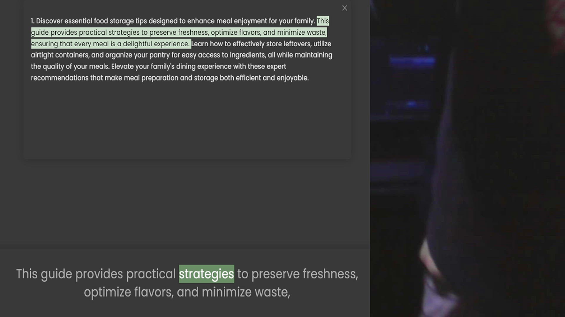 Video thumbnail for 1. Discover essential food storage tips designed to enhance meal enjoyment for your family. This guide provides practical strategies to preserve freshness, optimize flavors, and minimize waste, ensuring that every meal is a delightful exp