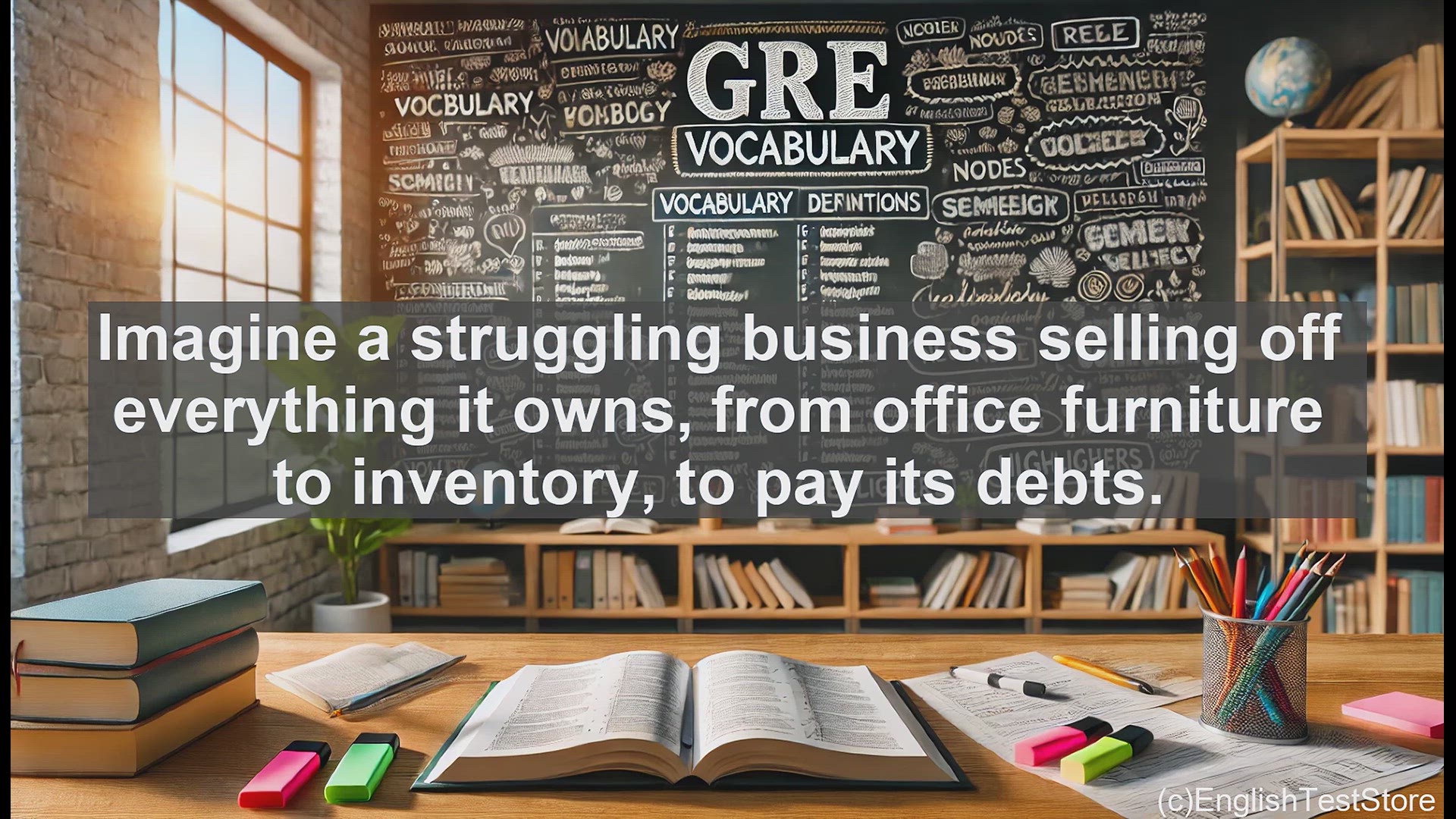 'Video thumbnail for GRE Vocabulary Lesson: Understanding 'Liquidate' - From Business to GRE Vocabulary'