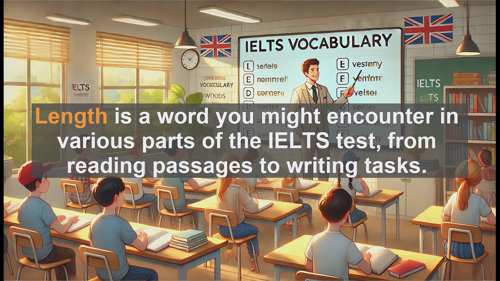 'Video thumbnail for 2500 Must Know IELTS 5.5 Vocabulary - Understanding 'Length' for IELTS: Definition, Usage, and Tips'