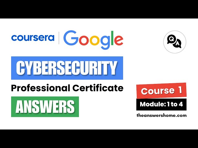 Video thumbnail for Introduction to Cybersecurity Answers (Modules 1-4) | Google Cybersecurity | Coursera