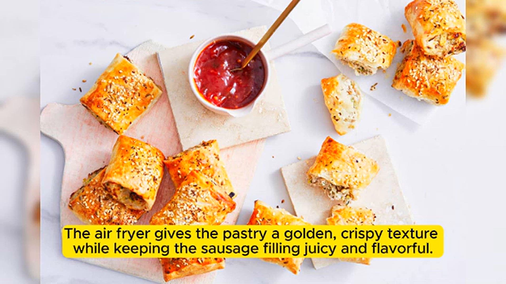 'Video thumbnail for Air Fryer Sausage Rolls_ Flaky, Savory, and Delicious '