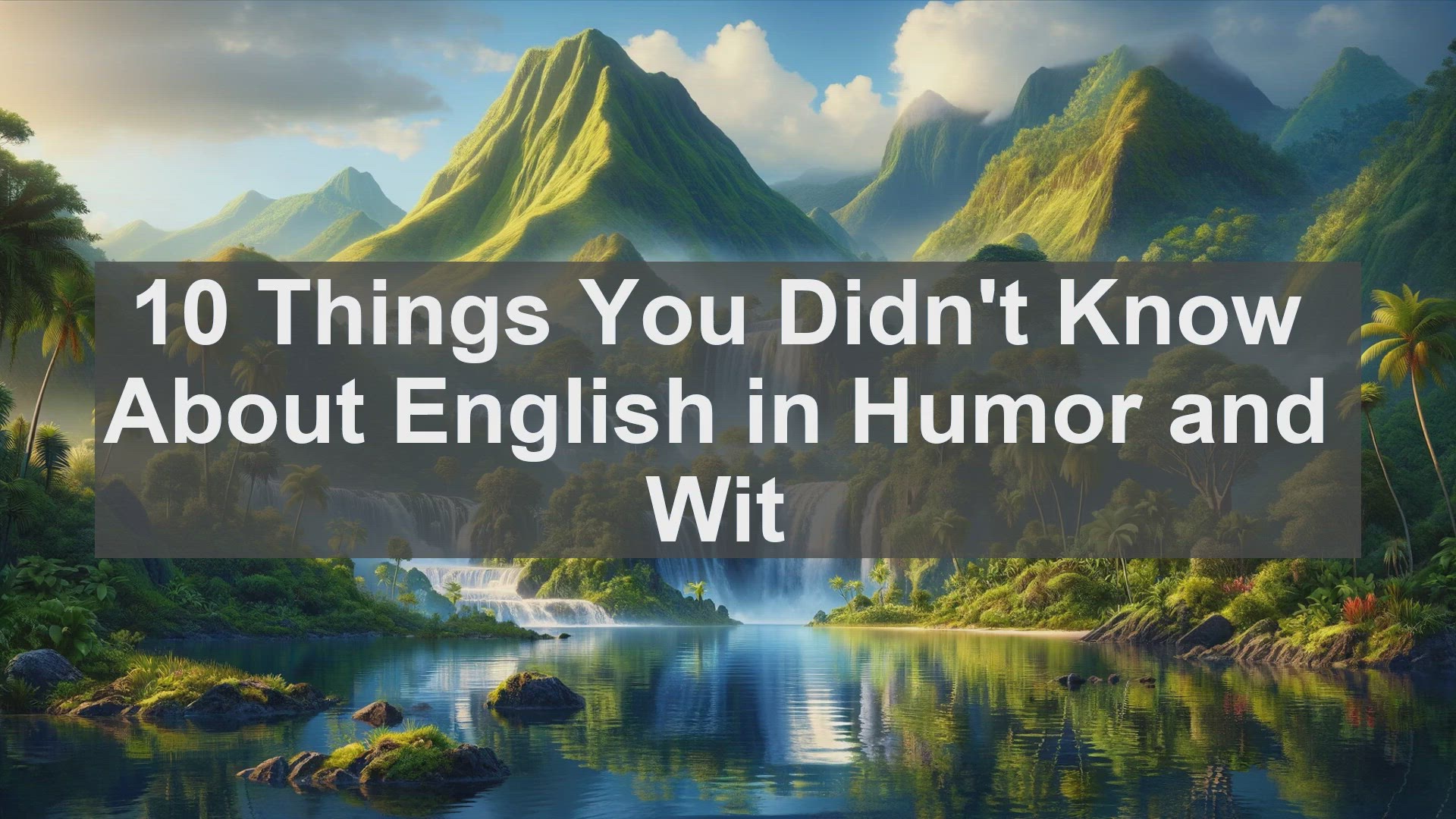 'Video thumbnail for 10 Things You Didn't Know About English in Humor and Wit '