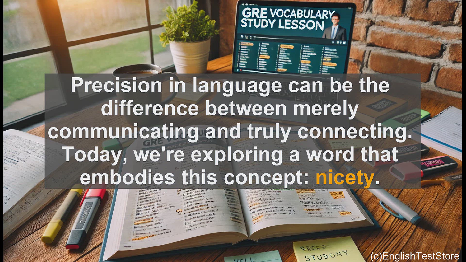 'Video thumbnail for GRE Vocabulary Lesson: Nicety - Mastering the Art of Linguistic Precision'