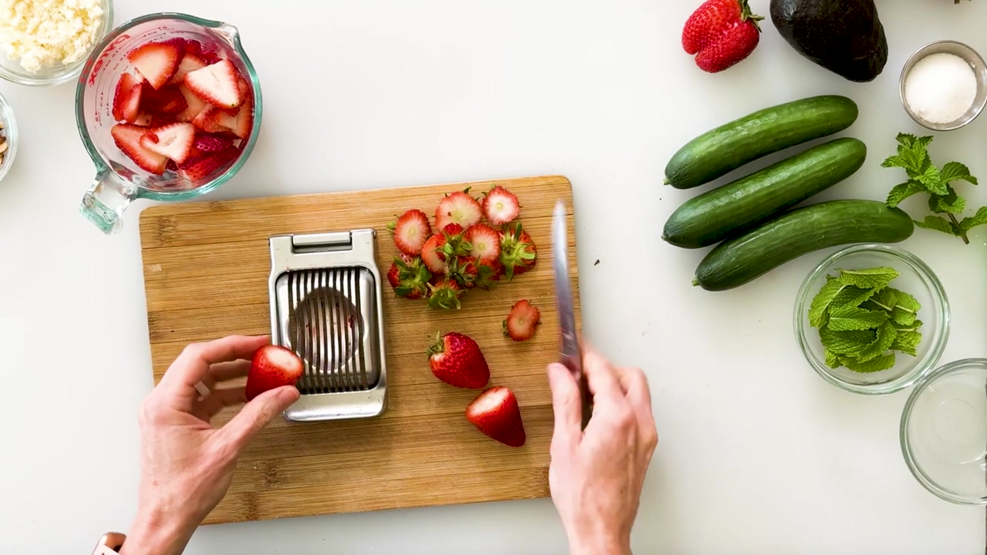 Video thumbnail for Strawberry Cucumber Salad with Feta & Balsamic Mint Dressing (720p 24fps)