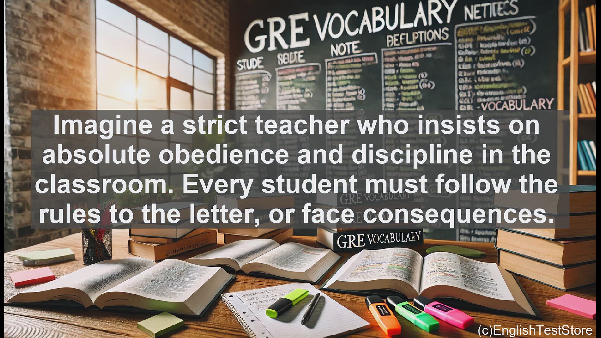 'Video thumbnail for GRE Vocabulary Lesson: The Strict Disciplinarian - Exploring the Word 'Martinet''