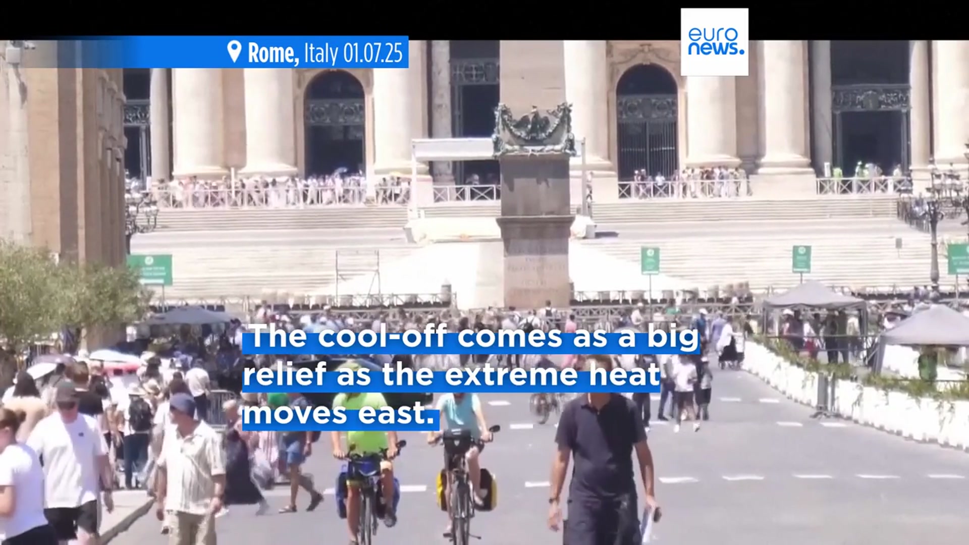 'Video thumbnail for Parts of Europe cool off after days of extreme heat yet risks remain'