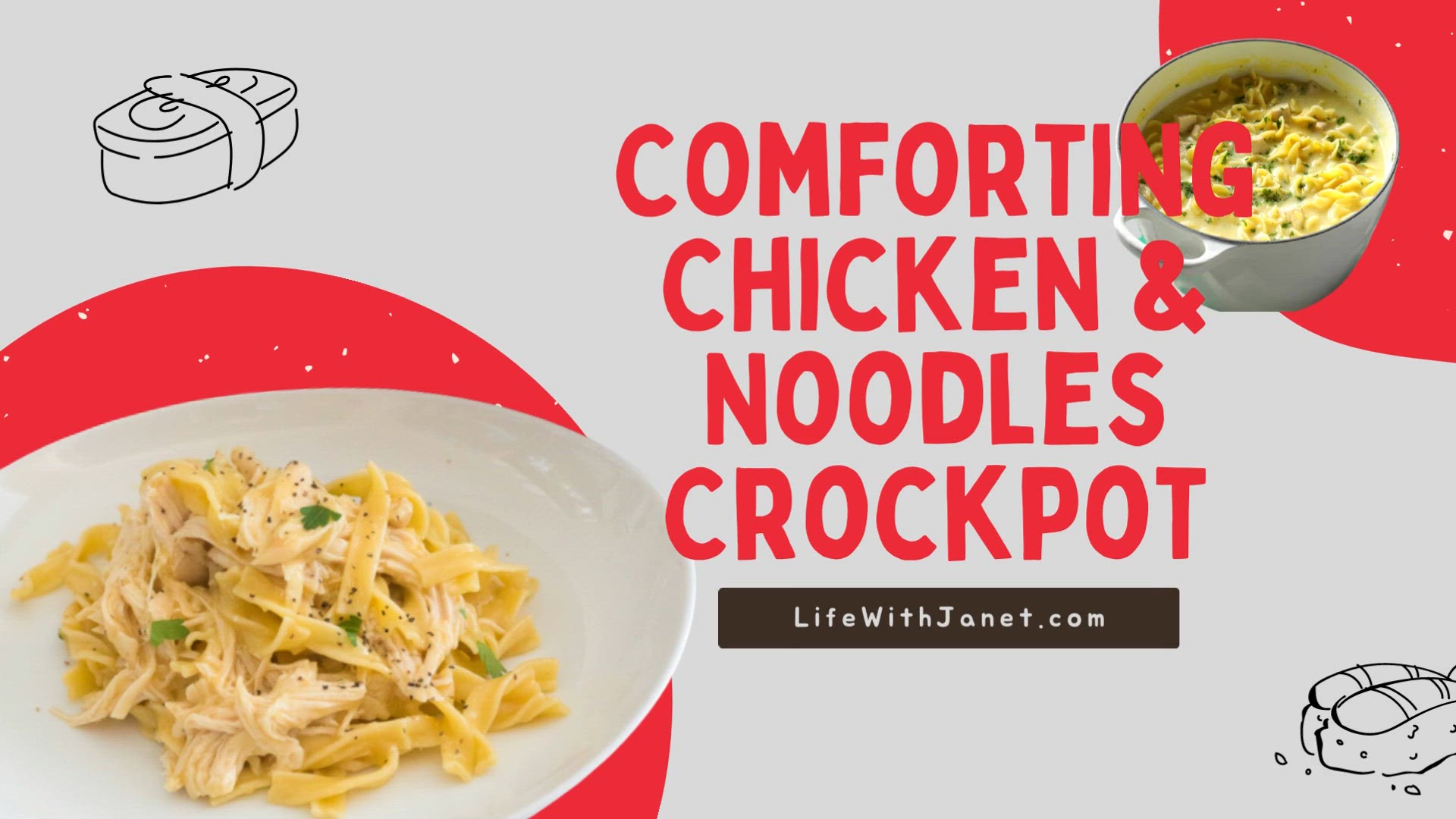 'Video thumbnail for Comforting Chicken & Noodles Crockpot Recipe – Ultimate Soul-Warming Dish!'