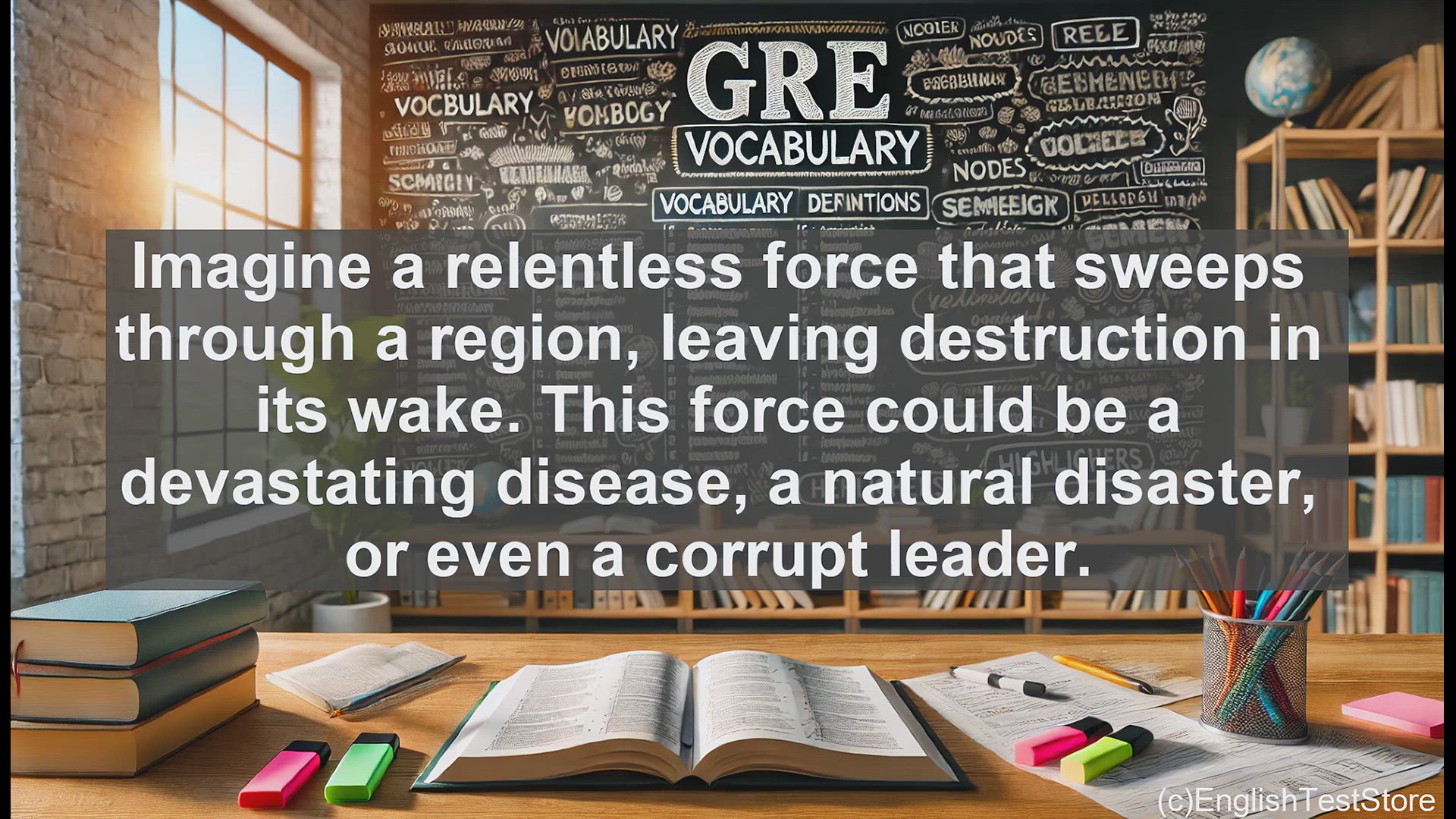 'Video thumbnail for GRE Vocabulary Lesson: Scourge - A Devastating Force'