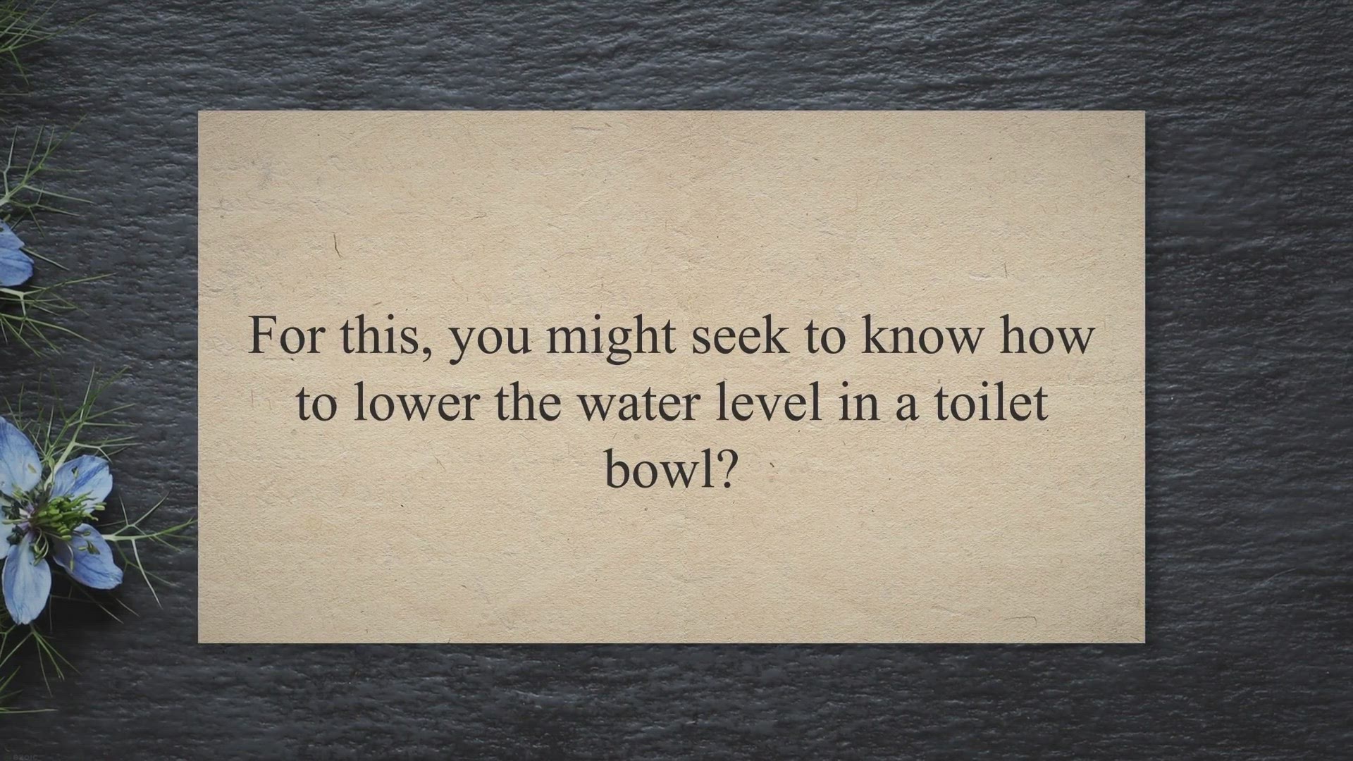 'Video thumbnail for Lowering Water Level In Toilet Bowl'