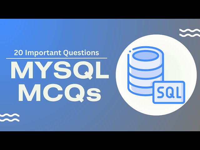 'Video thumbnail for MySQL MCQs | Top 20 MySQL Questions and Answers | Javatpoint #mysql #mcqs'