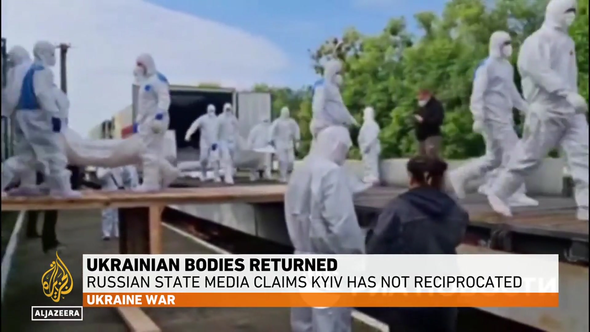 'Video thumbnail for Russia returns bodies of 1,200 more Ukrainians as part of POW swap'