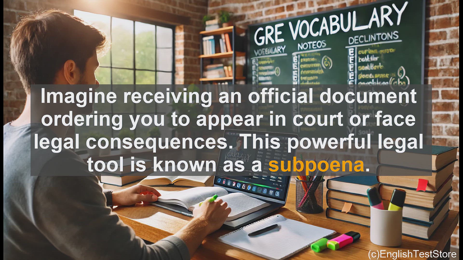 'Video thumbnail for GRE Vocabulary Lesson: Subpoena - The Powerful Legal Tool'