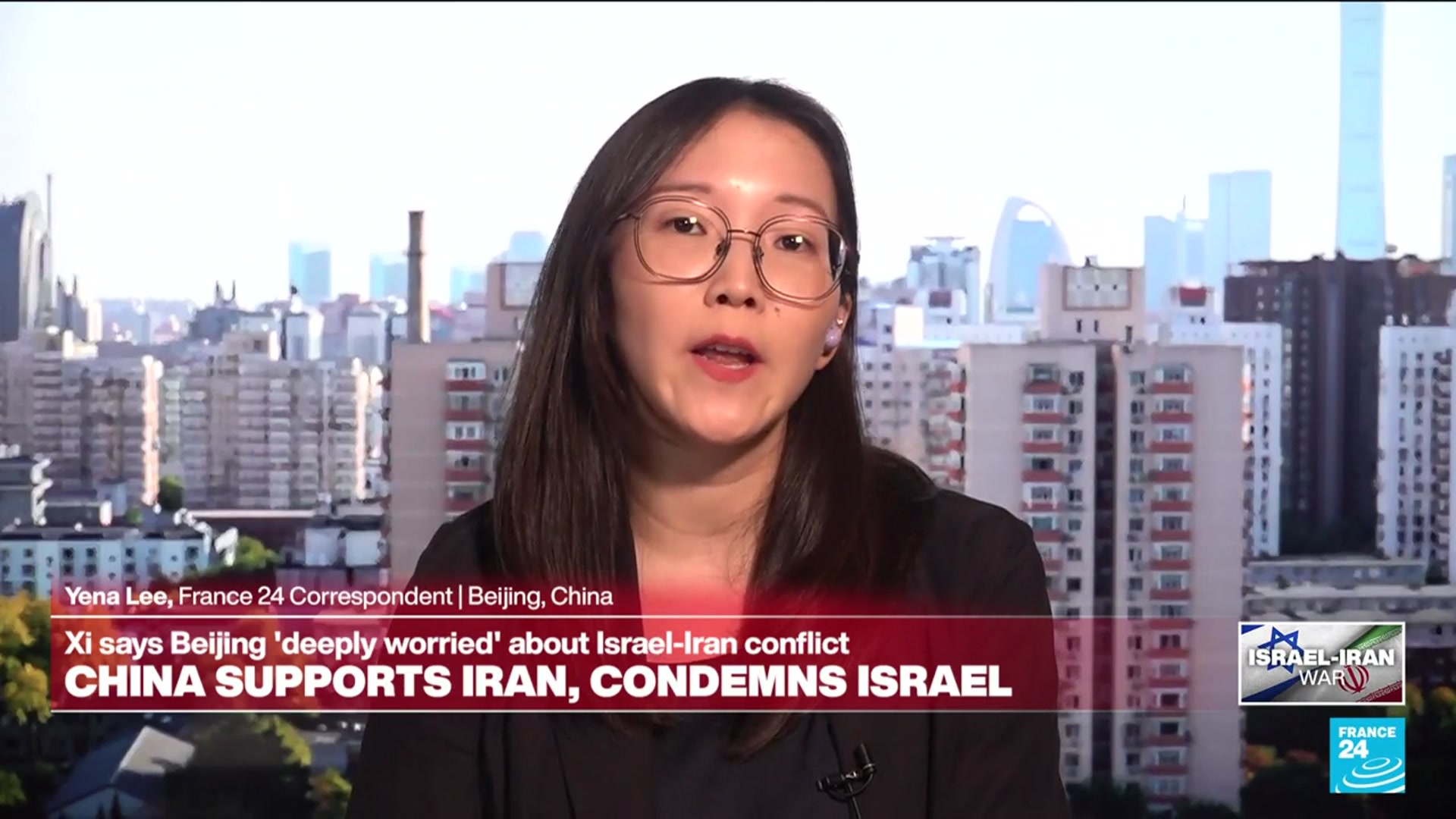 'Video thumbnail for China supports Iran, condemns Israel'