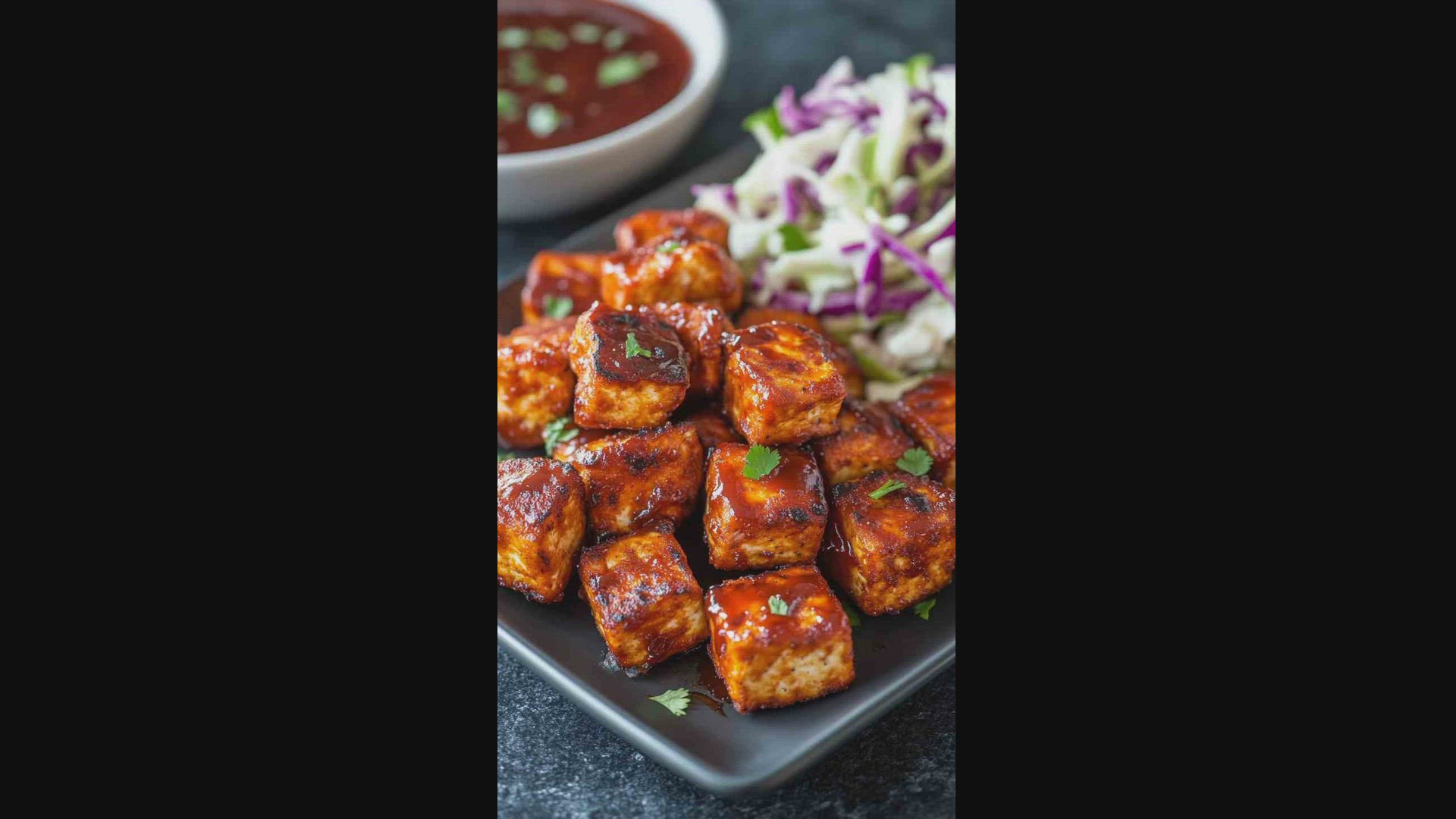 'Video thumbnail for Crispy Air Fryer Tofu Bites Recipe'