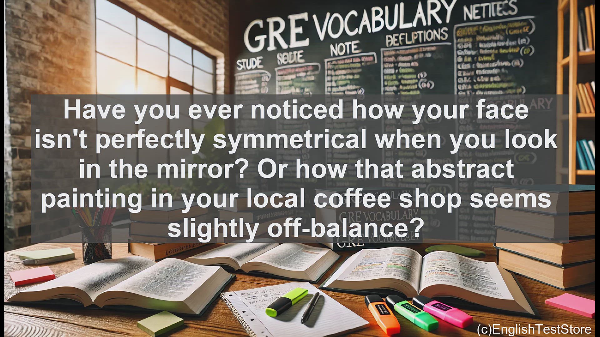 'Video thumbnail for GRE Vocabulary Lesson: Exploring Asymmetry - Unbalanced Yet Fascinating'