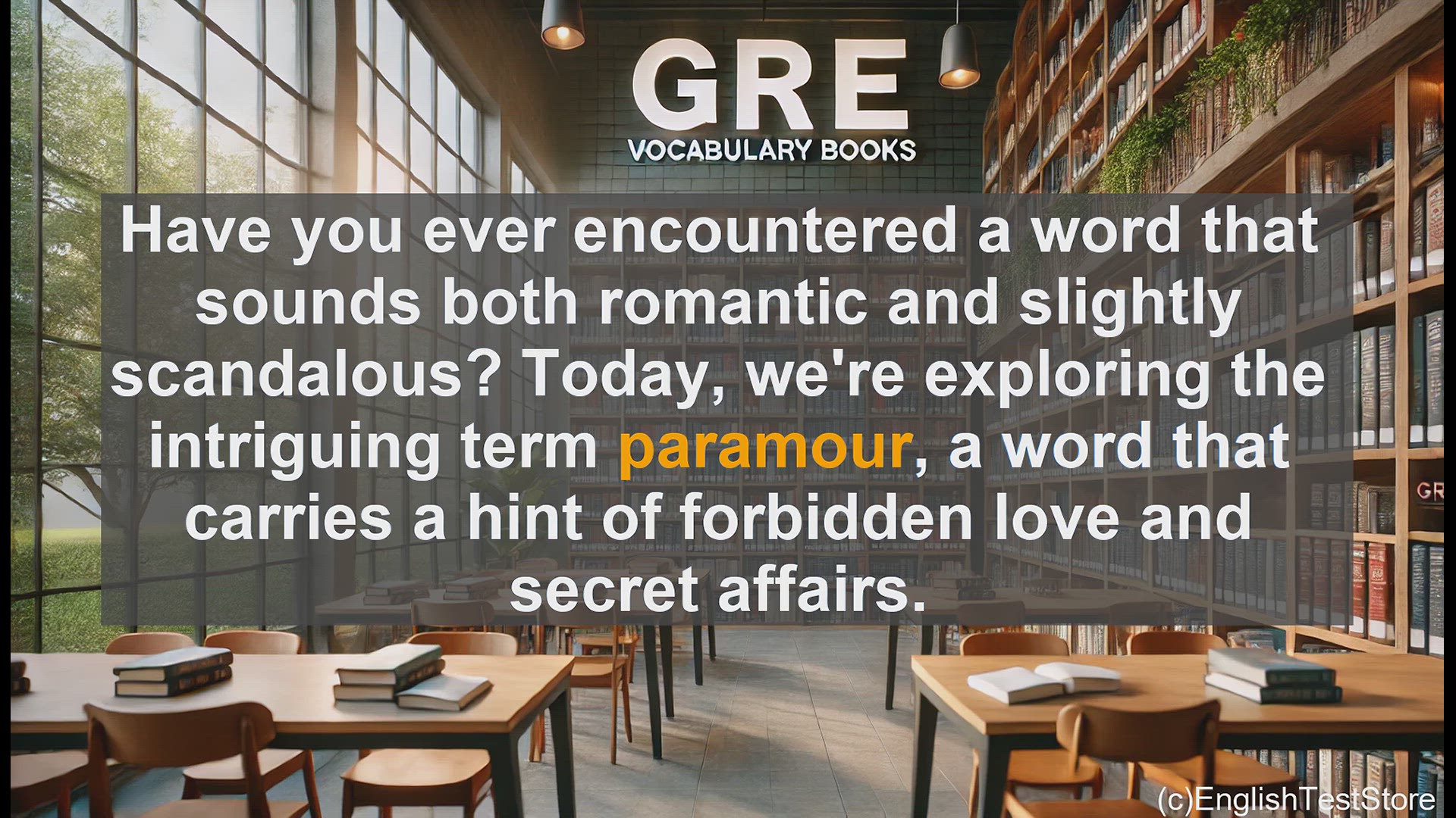 'Video thumbnail for GRE Vocabulary Lesson: Exploring the Intriguing Term 'Paramour''