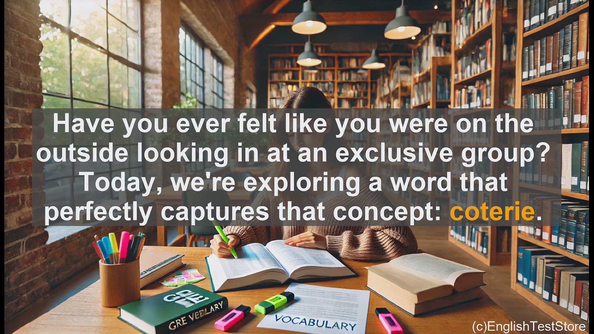 'Video thumbnail for GRE Vocabulary Lesson: Exploring the Exclusive World of Coterie'