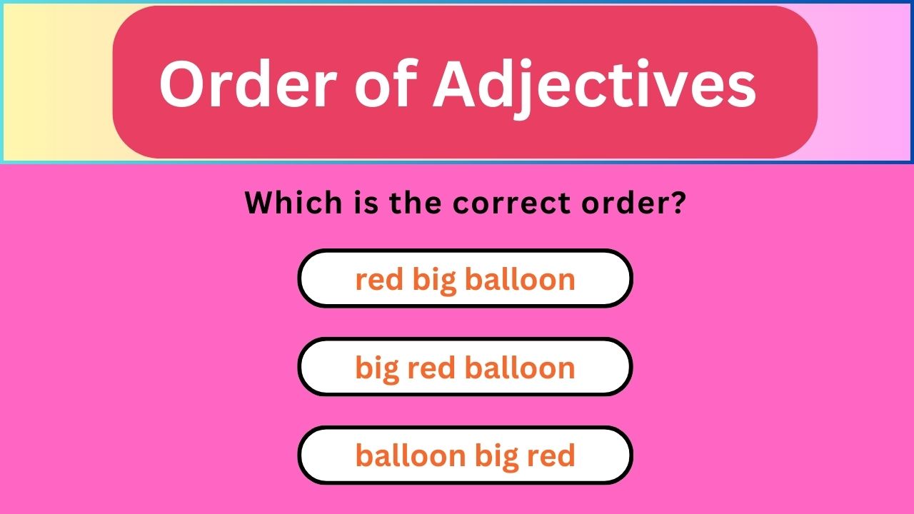 Video thumbnail for English Grammar Practice ||  Order of Adjectives || English Grammar Test