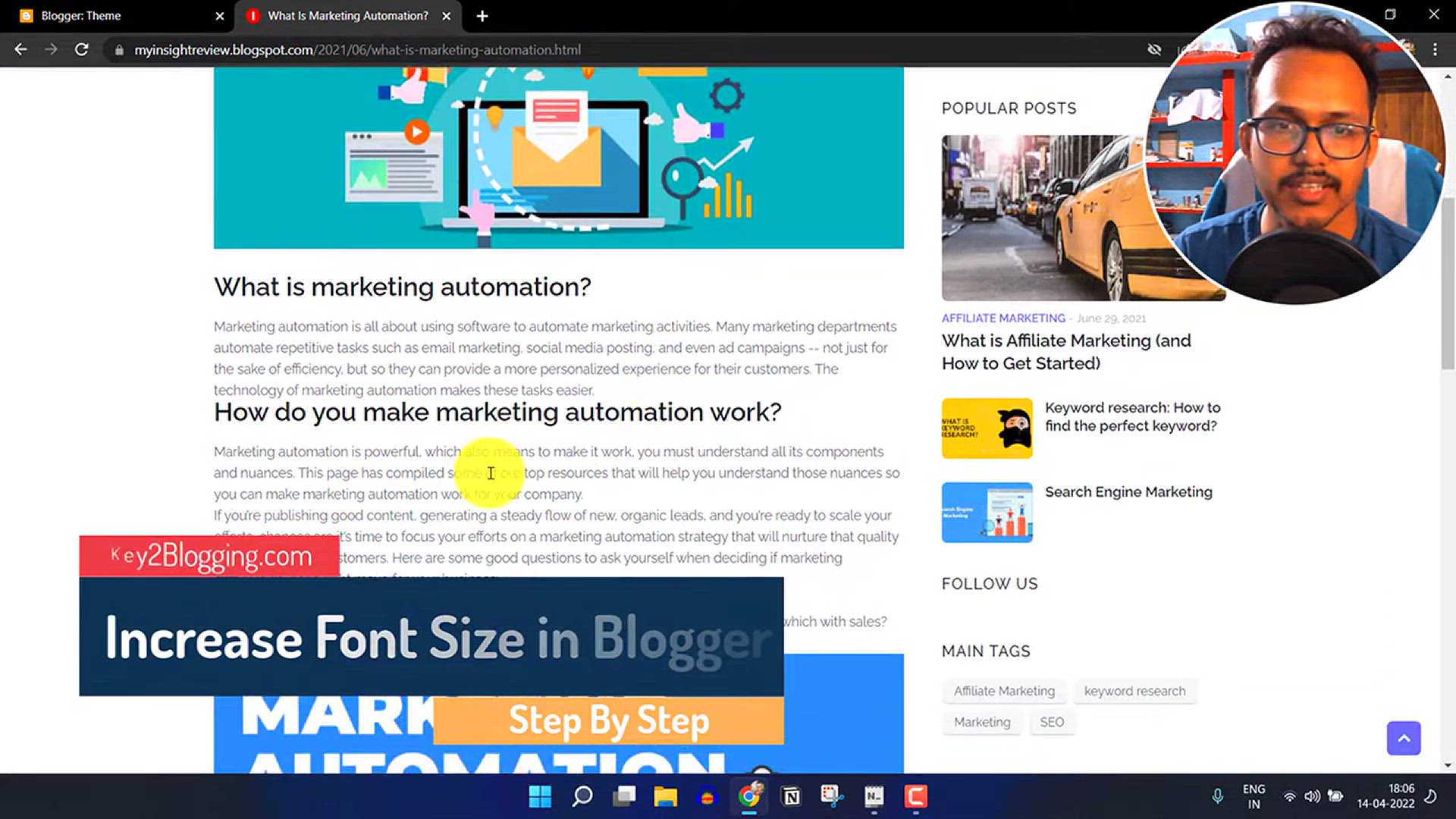 'Video thumbnail for How to Increase Post Font Size in Blogger _ Change Font Size in Blog Post'