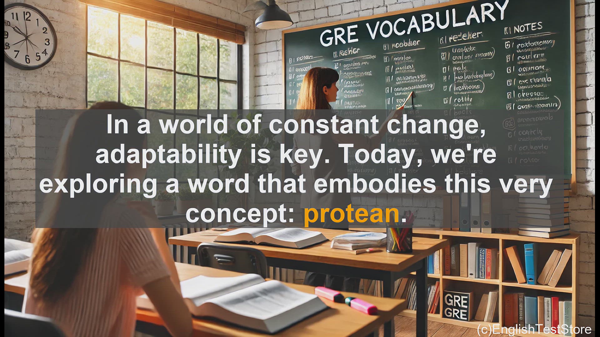 'Video thumbnail for GRE Vocabulary Lesson: Navigating the Protean World - Embracing Adaptability'