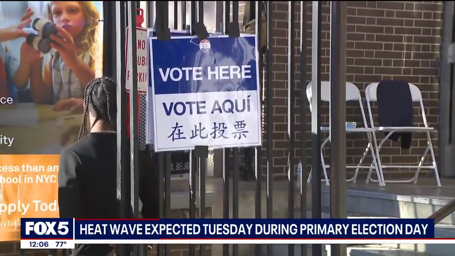 'Video thumbnail for Early voting underway despite high temperatures; Mamdani bomb threats raise concerns'