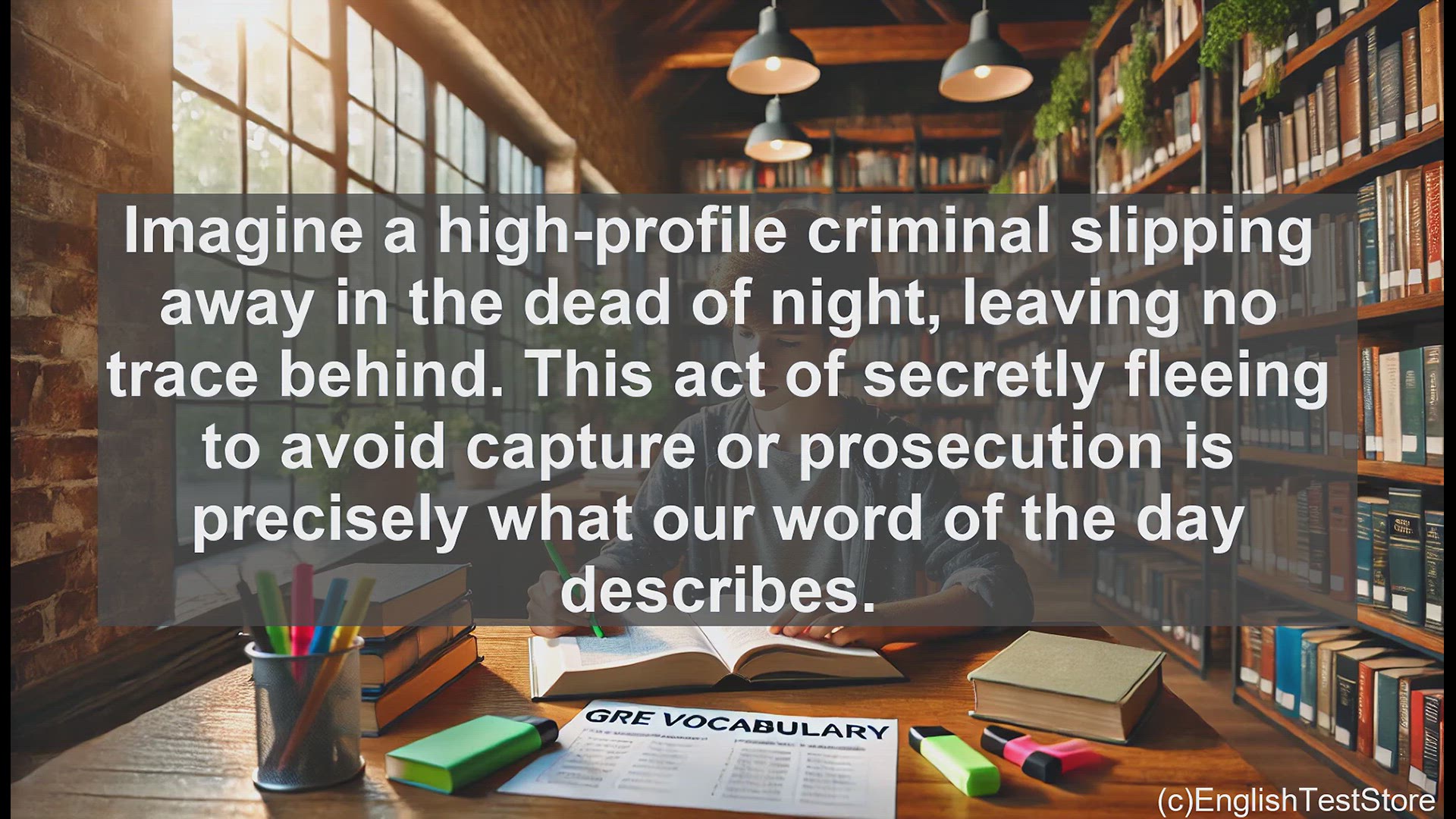 'Video thumbnail for GRE Vocabulary Lesson: Exploring the Word 'Abscond' - Secretly Fleeing to Avoid Consequences'