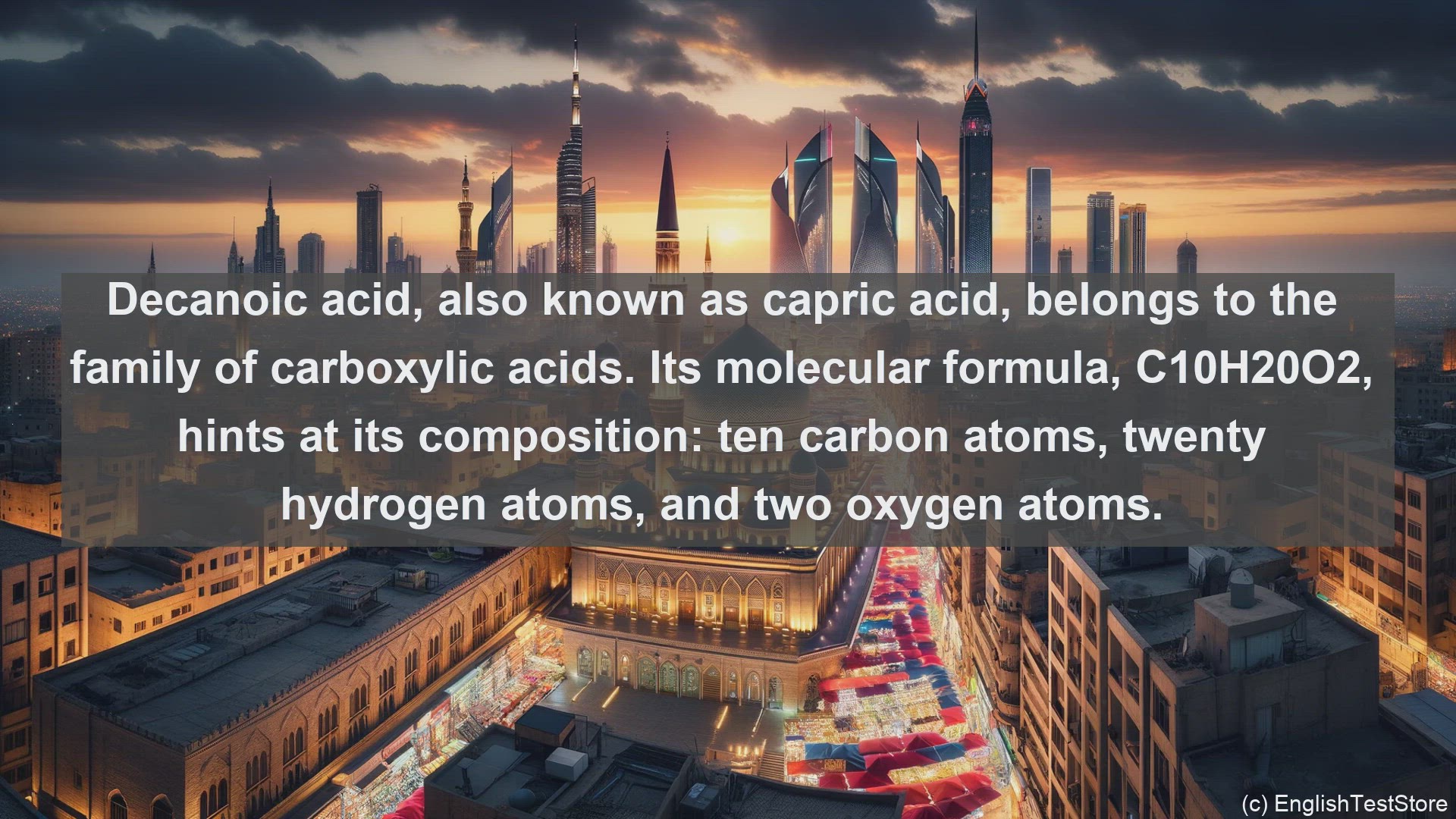 'Video thumbnail for Decanoic acid in science  definition and examples'