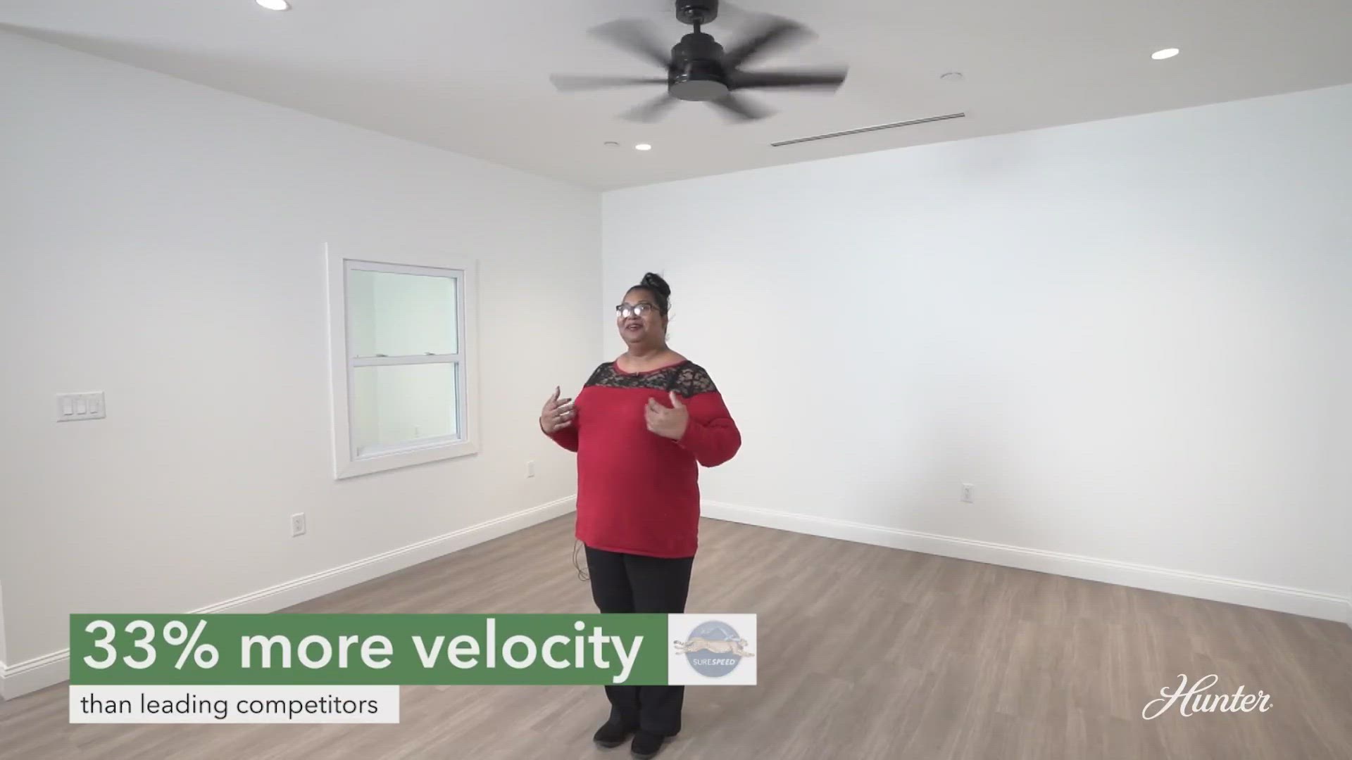 'Video thumbnail for Hunter Fan Company SureSpeed Innovation - Faster Airflow You Can Feel'