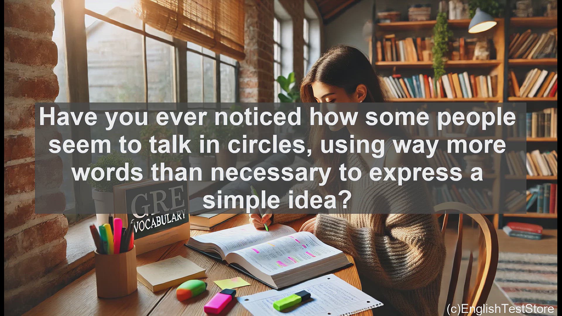 'Video thumbnail for GRE Vocabulary Lesson: Exploring the Art of Circumlocution - When Less is More'