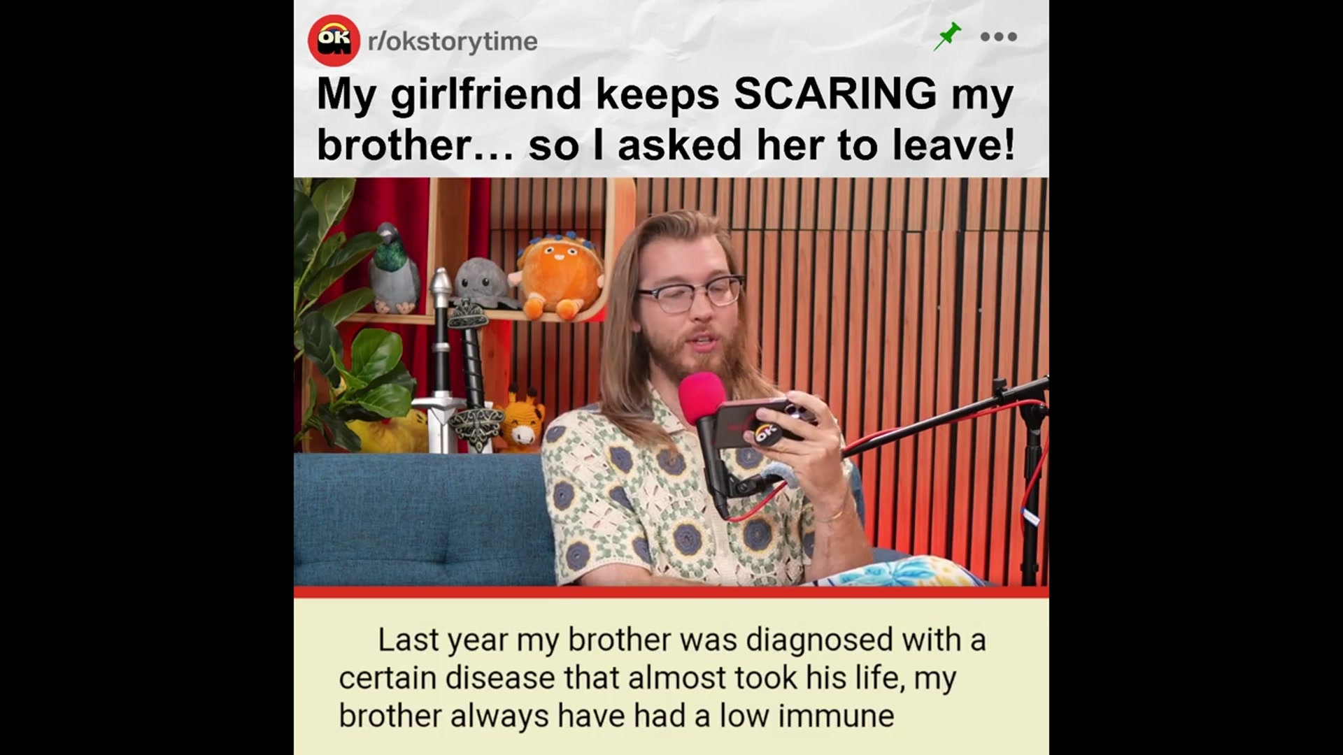 'Video thumbnail for My girlfriend keeps scaring my brother… so I asked her to leave! - r/relationship_advice | Reddit Stories'