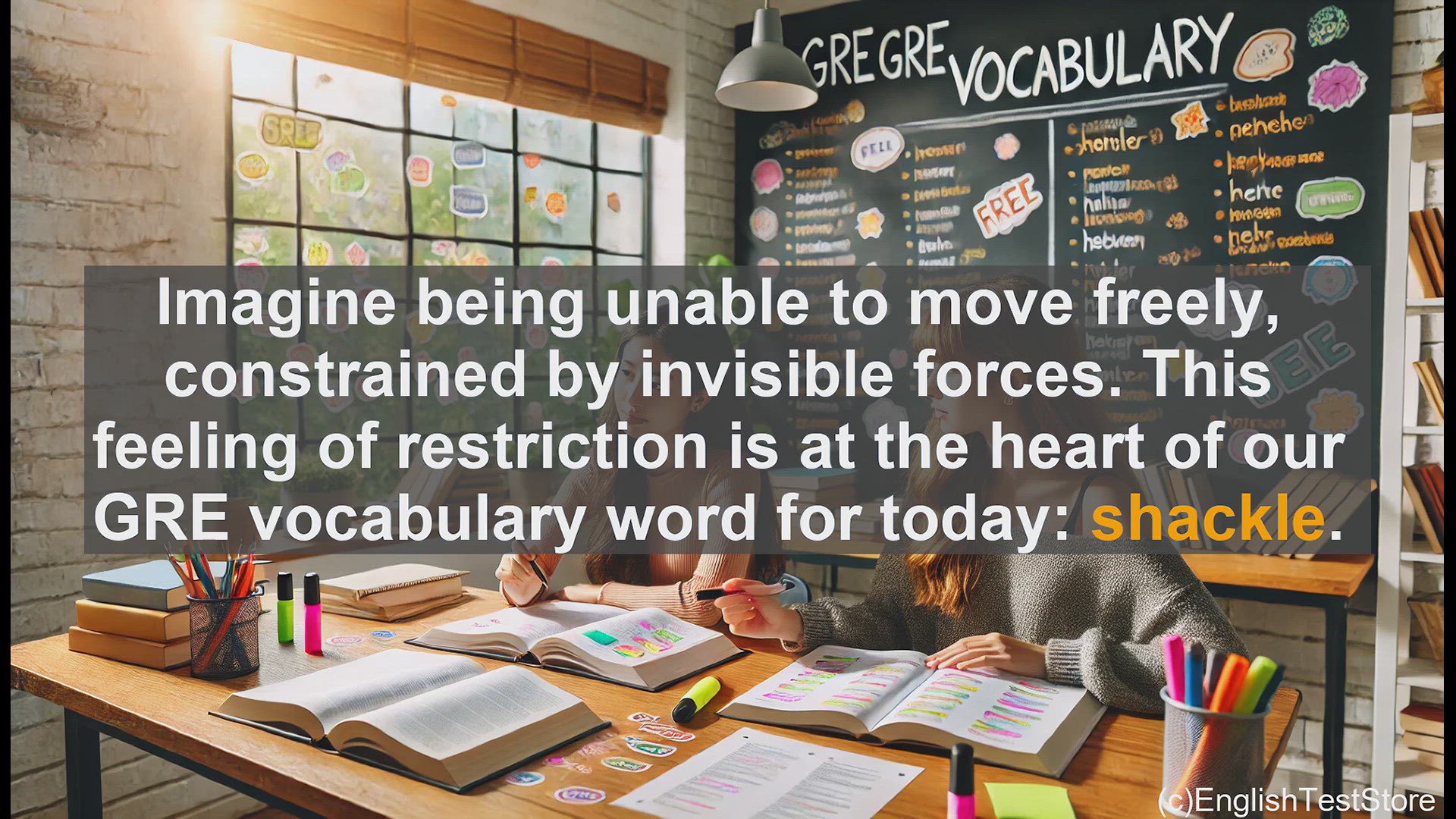 'Video thumbnail for GRE Vocabulary Lesson: Shackled - Exploring the Meaning and Power of Constraint'