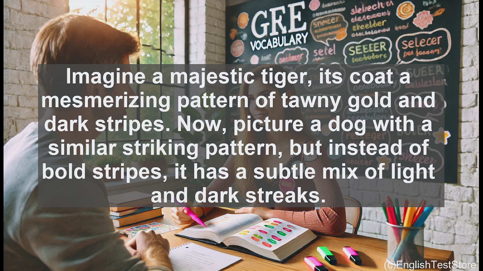 'Video thumbnail for GRE Vocabulary Lesson: Exploring the Vibrant World of Brindled Coats'