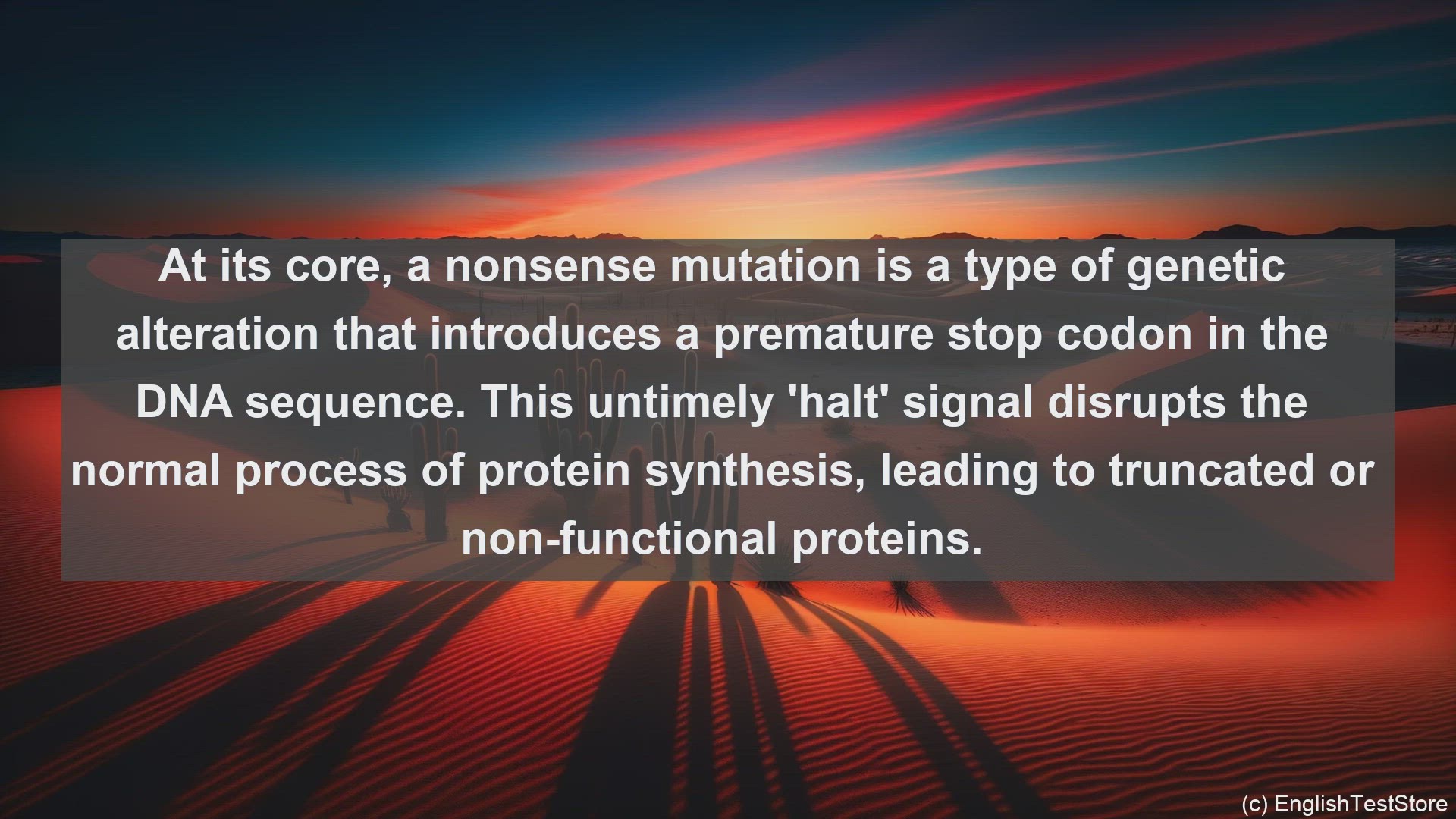 'Video thumbnail for Nonsense mutation in science  definition and examples'