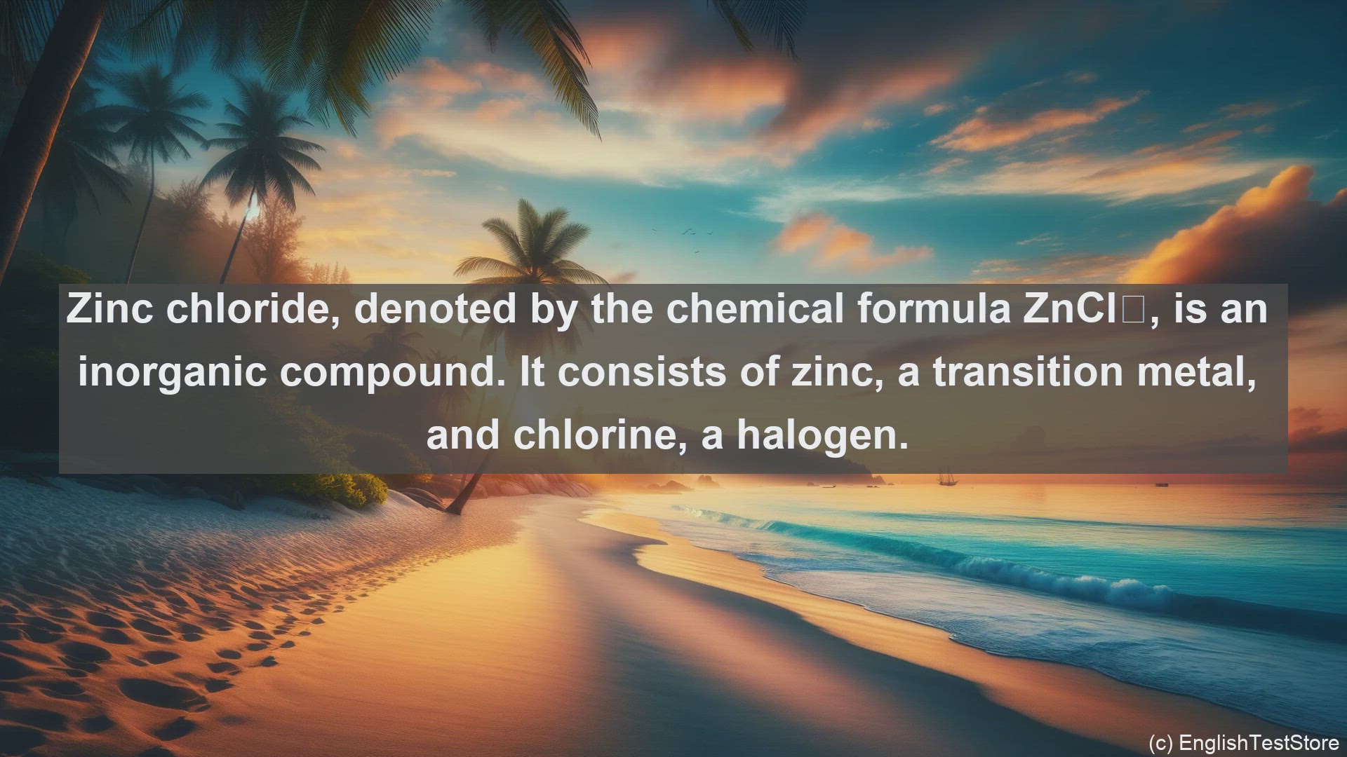 'Video thumbnail for Zinc chloride in science  definition and examples'