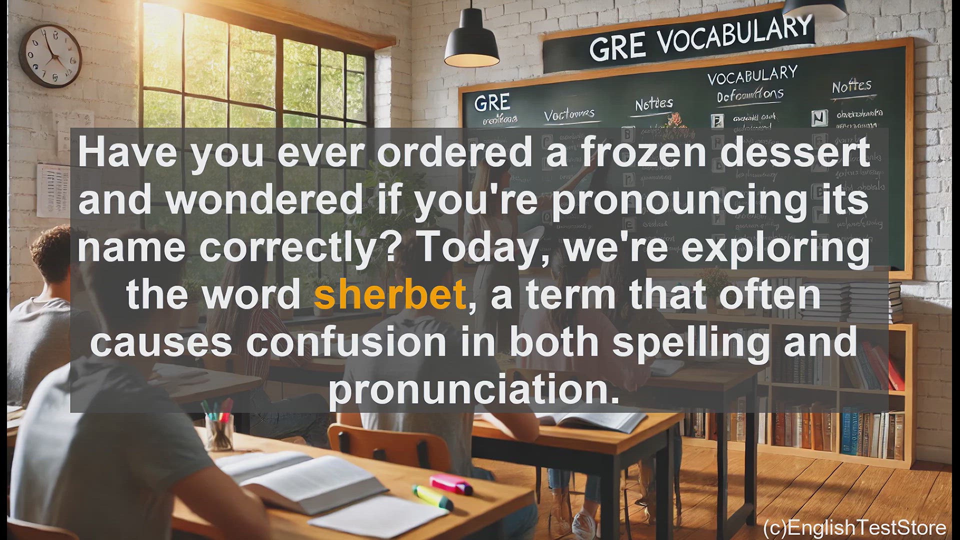 'Video thumbnail for GRE Vocabulary Lesson: Exploring the Delightful World of Sherbet'