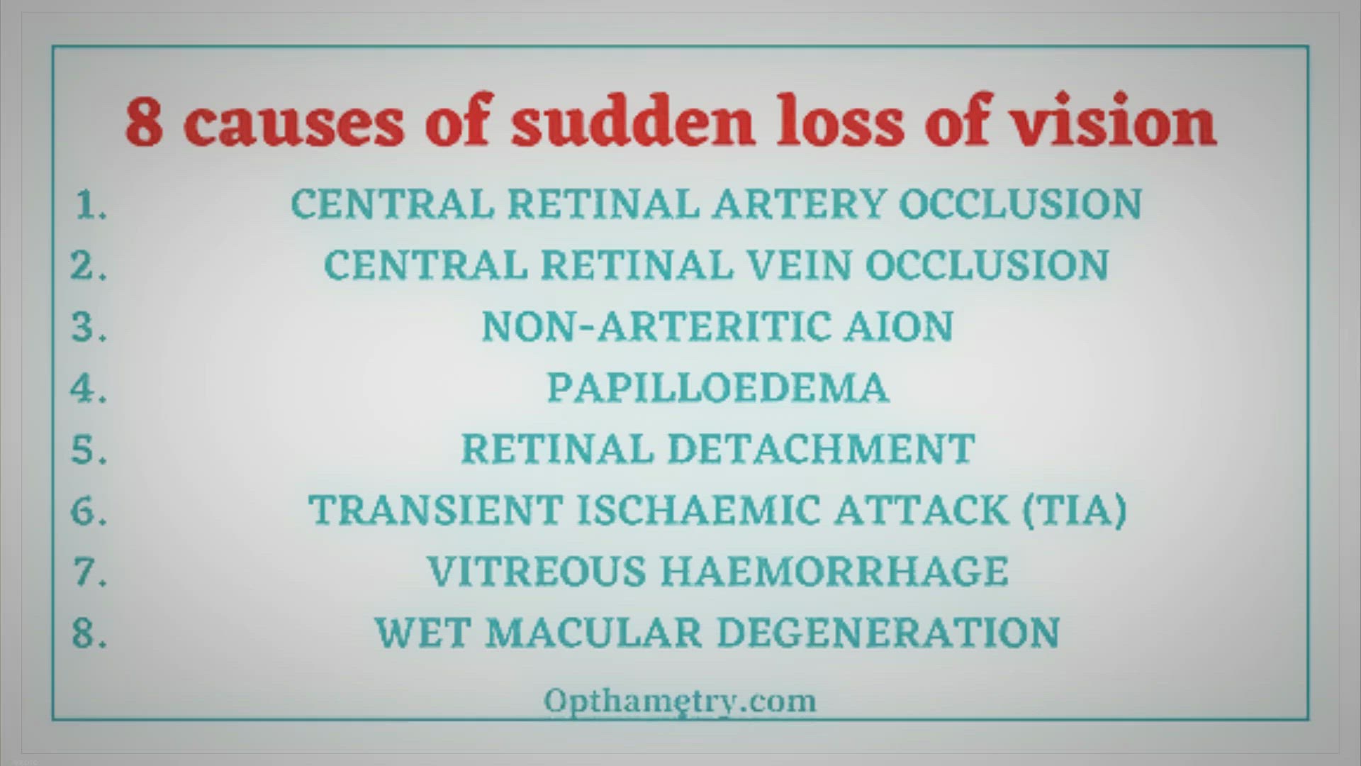 Video thumbnail for 8 causes of sudden loss of vision - Eye Care