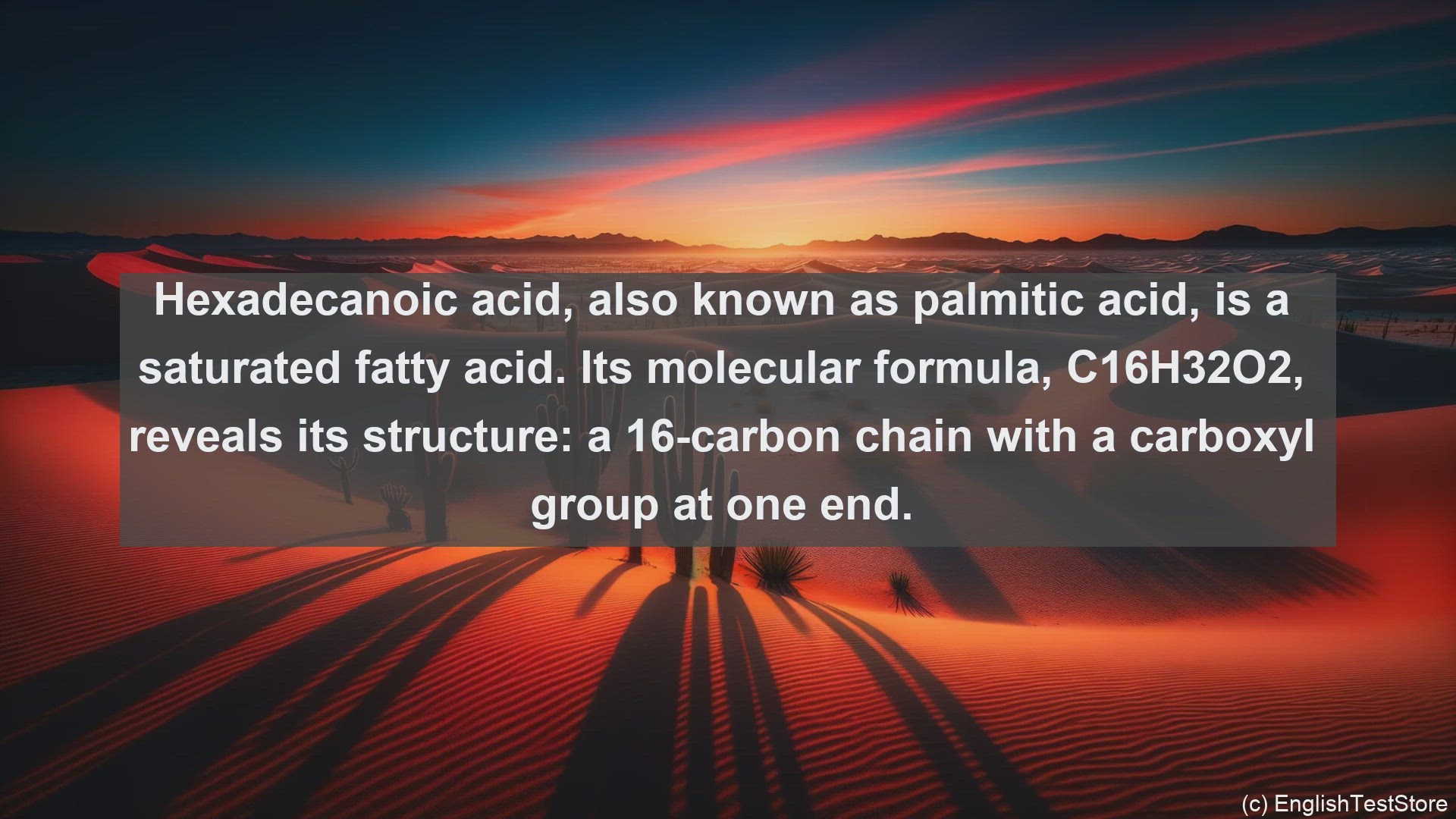 'Video thumbnail for Hexadecanoic acid in science  definition and examples'
