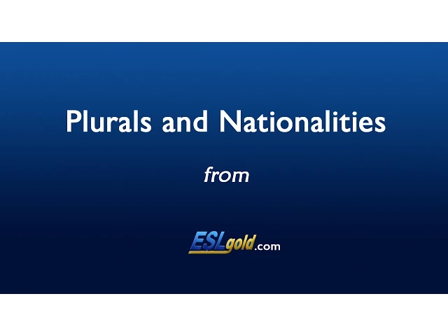 'Video thumbnail for Free English Lessons:  Plurals and Nationalities Video'