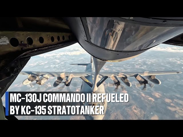 Video thumbnail for US Air Force MC 130J Commando II Refueled KC 135 Stratotanker