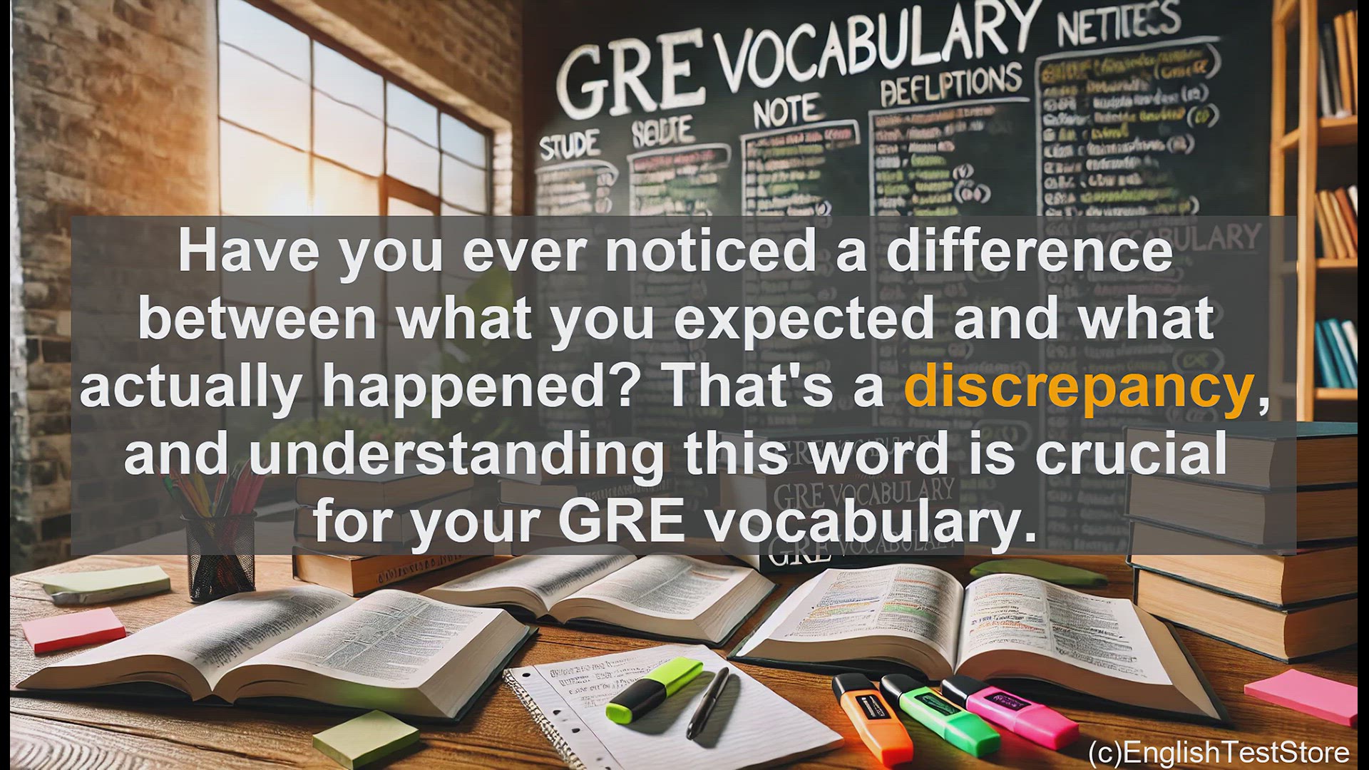 'Video thumbnail for GRE Vocabulary Lesson: Understanding the Meaning and Usage of 'Discrepancy''