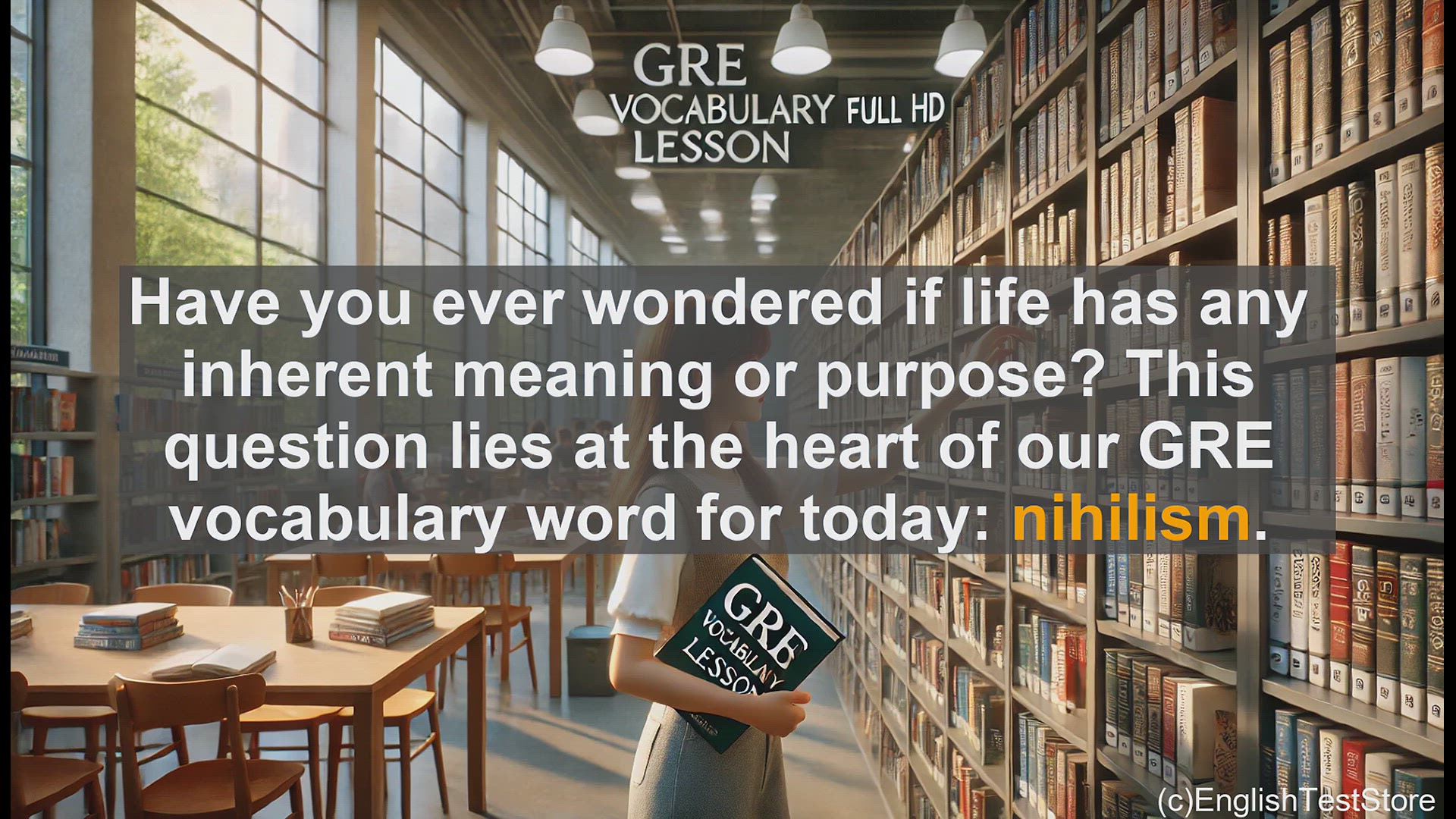 'Video thumbnail for GRE Vocabulary Lesson: Exploring the Concept of Nihilism'