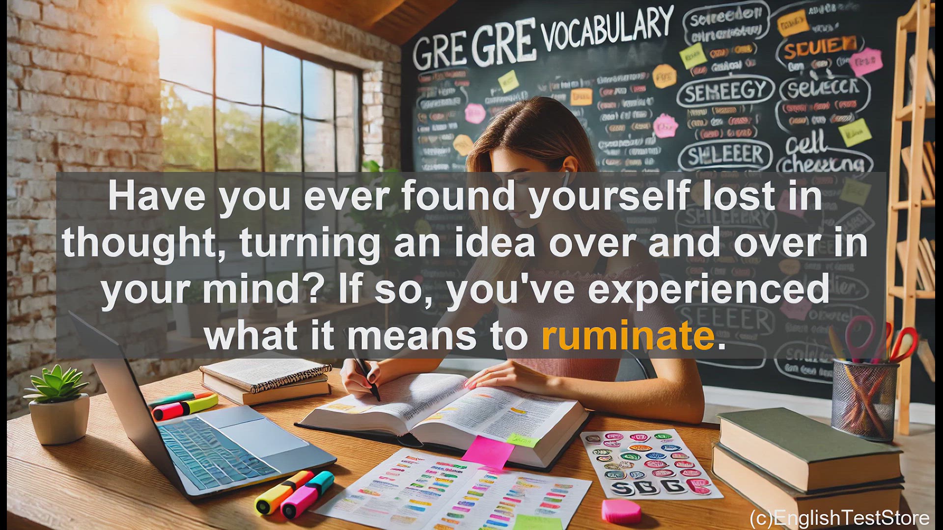 'Video thumbnail for GRE Vocabulary Lesson: The Art of Rumination - Exploring the Depths of Thought'