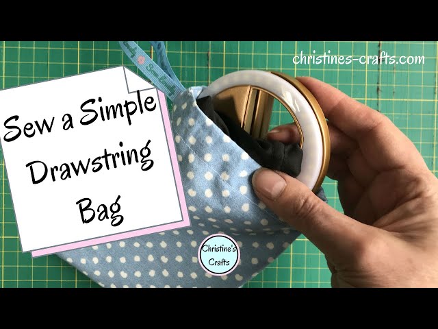 'Video thumbnail for HOW TO SEW AN EASY DRAWSTRING BAG - Super Beginner Project, make it any size!'
