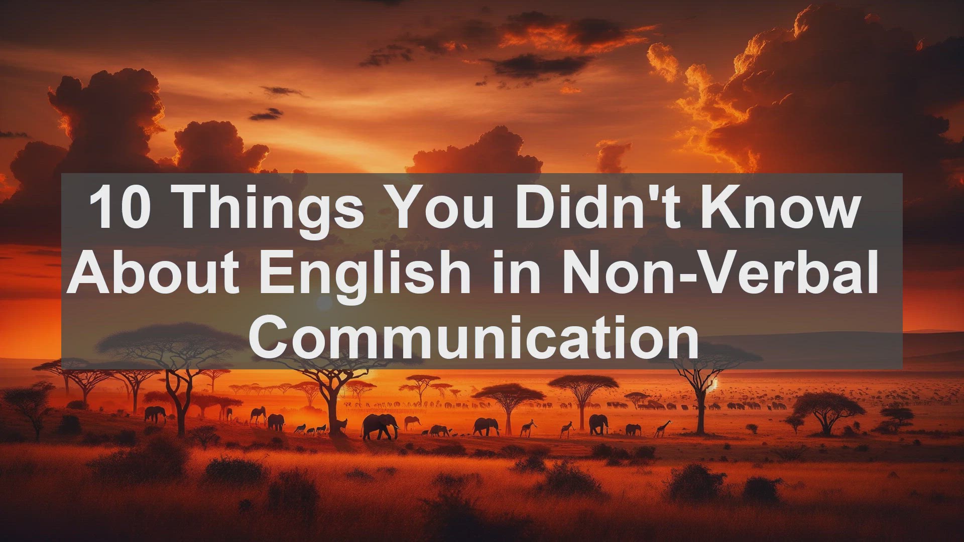 'Video thumbnail for 10 Things You Didn't Know About English in Non-Verbal Communication '