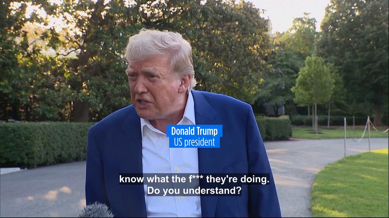 'Video thumbnail for Trump swears on live TV as he blasts Iran and Israel for ceasefire violations'