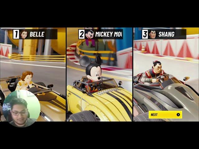 'Video thumbnail for 3D animation, cartoon characters in race cars, vibrant colors, dynamic race track'