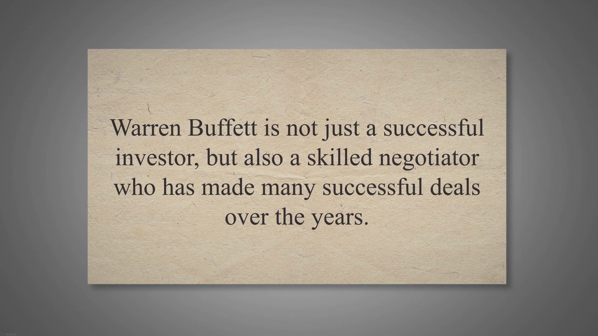 'Video thumbnail for Warren Buffett on the Art of Negotiation:'